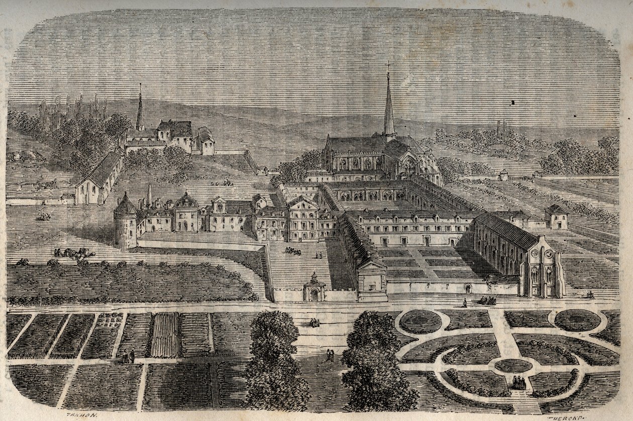 Opactwo Chelles (Seine et Marne) - grawerowanie w „Histoire de France” Victora Duruy (1811-1894) - 1882 autorstwa French School