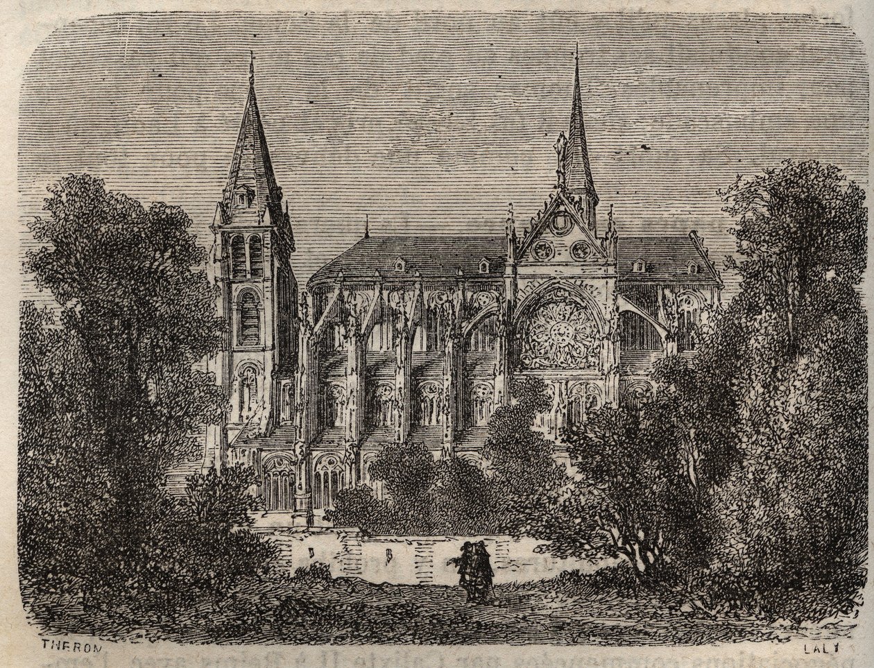 Opactwo Saint-Victor (św. Wiktor) w Paryżu, założone w XII wieku - grawerowanie w „Histoire de France” Victora Duruy (1811-1894) - 1882 autorstwa French School