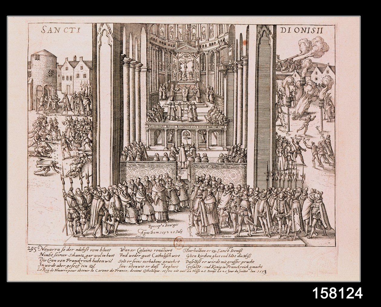Wyrzeczenie Henryka IV (1553-1610) w St. Denis 15 lipca 1593 r. autorstwa French School