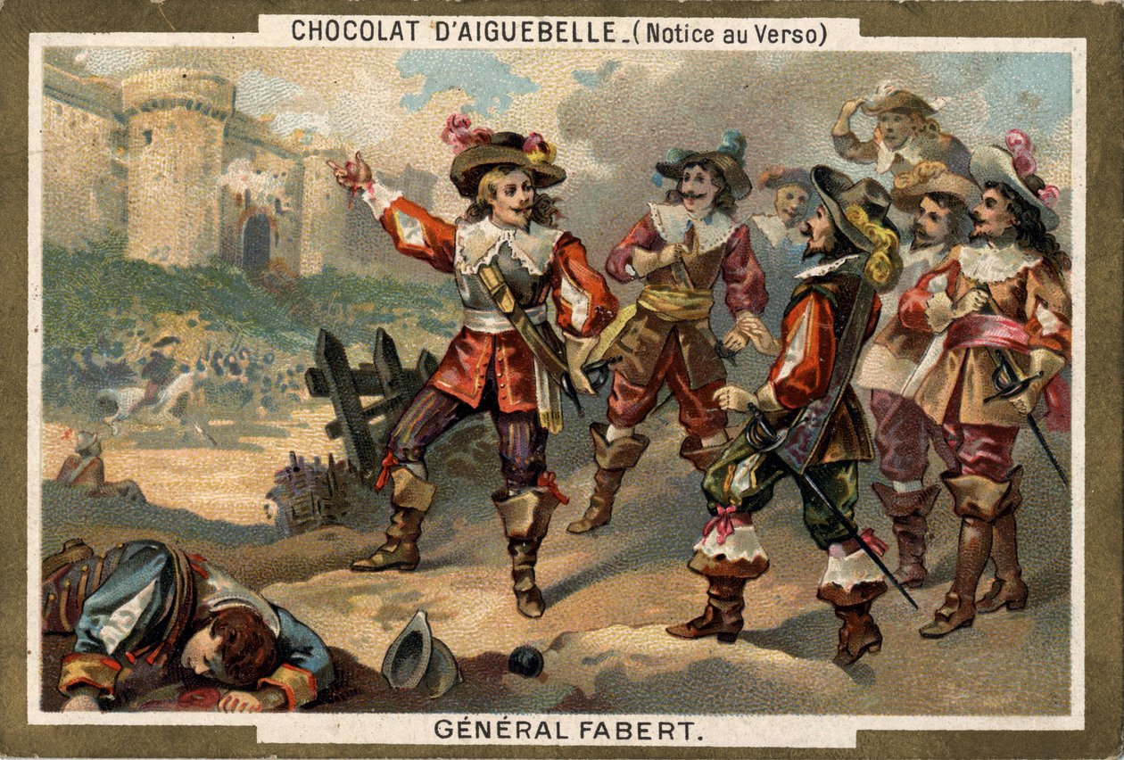 Abraham de Fabert (1599-1662), Maréchal de France, podczas oblężenia Stenay (departament nad Mozą) w 1654. Chromolitografia z XIX wieku. autorstwa French School