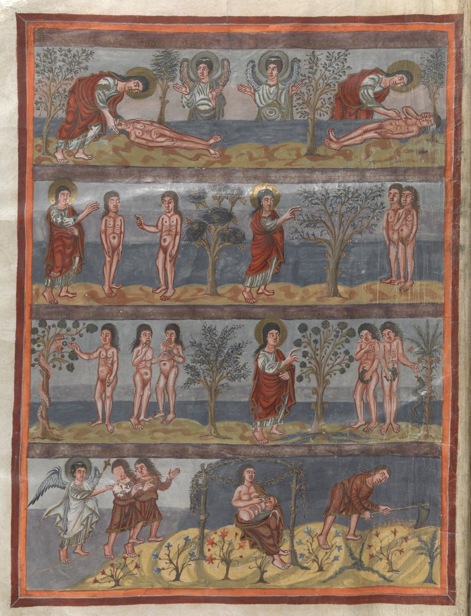 Dodać. 10546, f.5v Stworzenie Adama i Ewy (welum) autorstwa French School