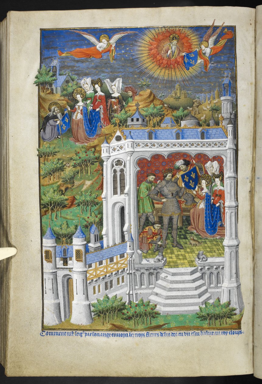 Dodaj Ms 18850 f.288v, Legenda o Fleurs de Lys, z Księgi Godzin (Godziny Bedforda) c.1410-30 (atrament, kolor i złoto na welinie) autorstwa French School