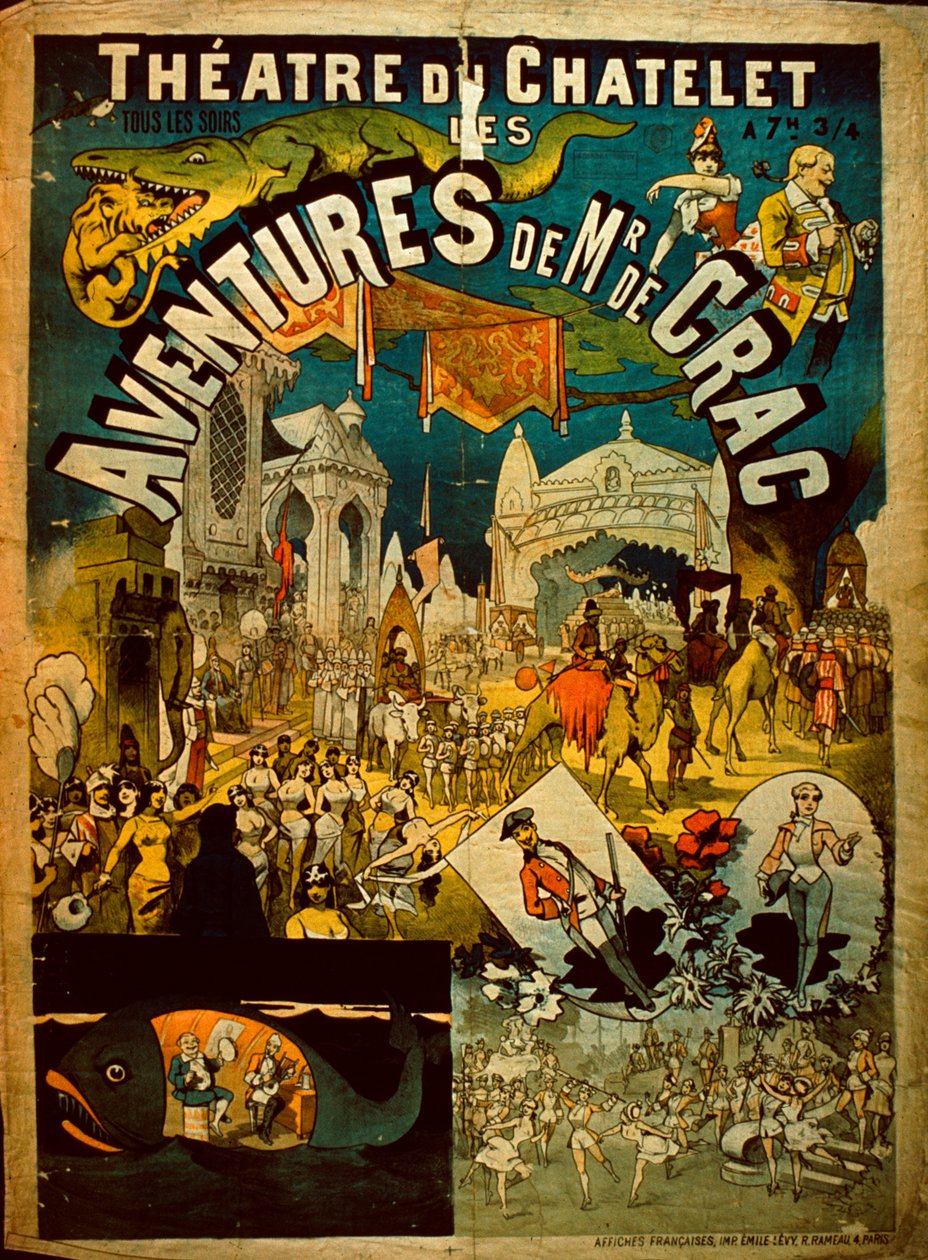 Adventures of Mr De Crac - francuski plakat cyrkowy autorstwa French School
