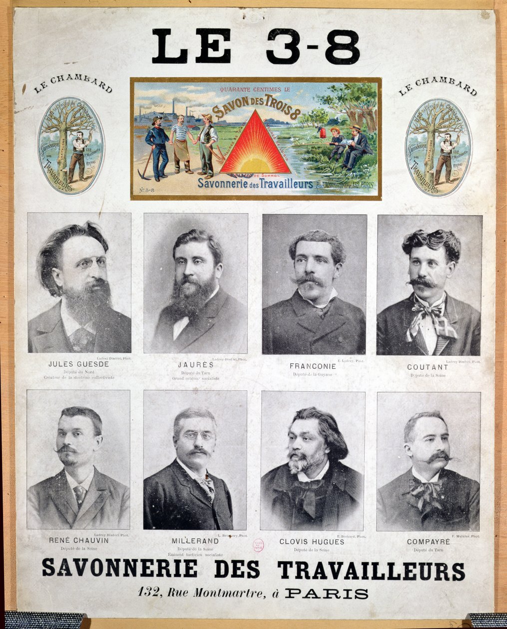 Reklama mydła marki 3x8, koniec XIX wieku autorstwa French School