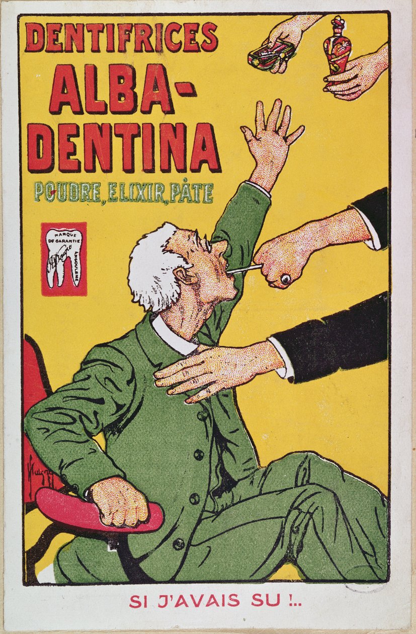 Reklama pasty do zębów Alba-Dentina, ok. 1900 autorstwa French School