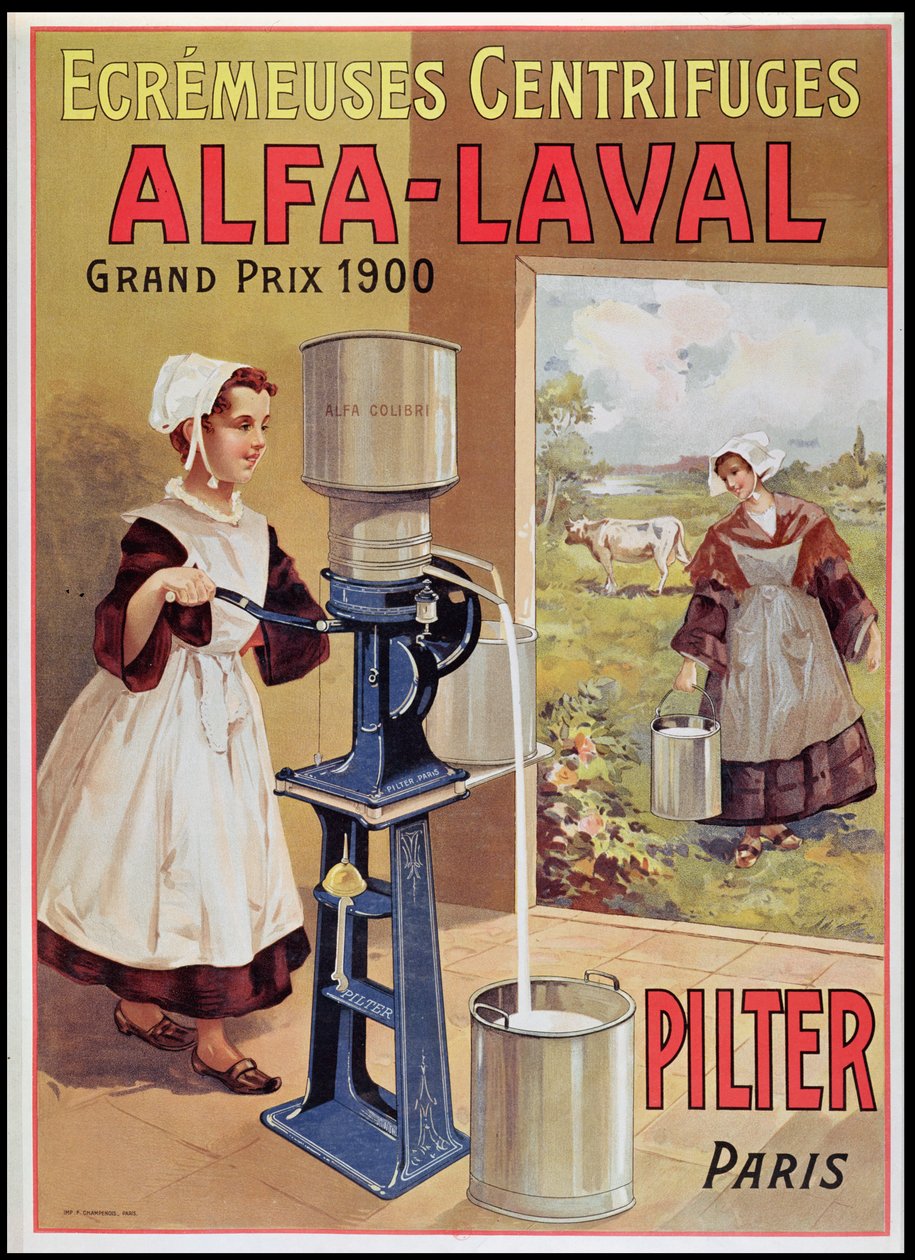 Reklama separatorów kremu Alfa-Laval, 1905 autorstwa French School
