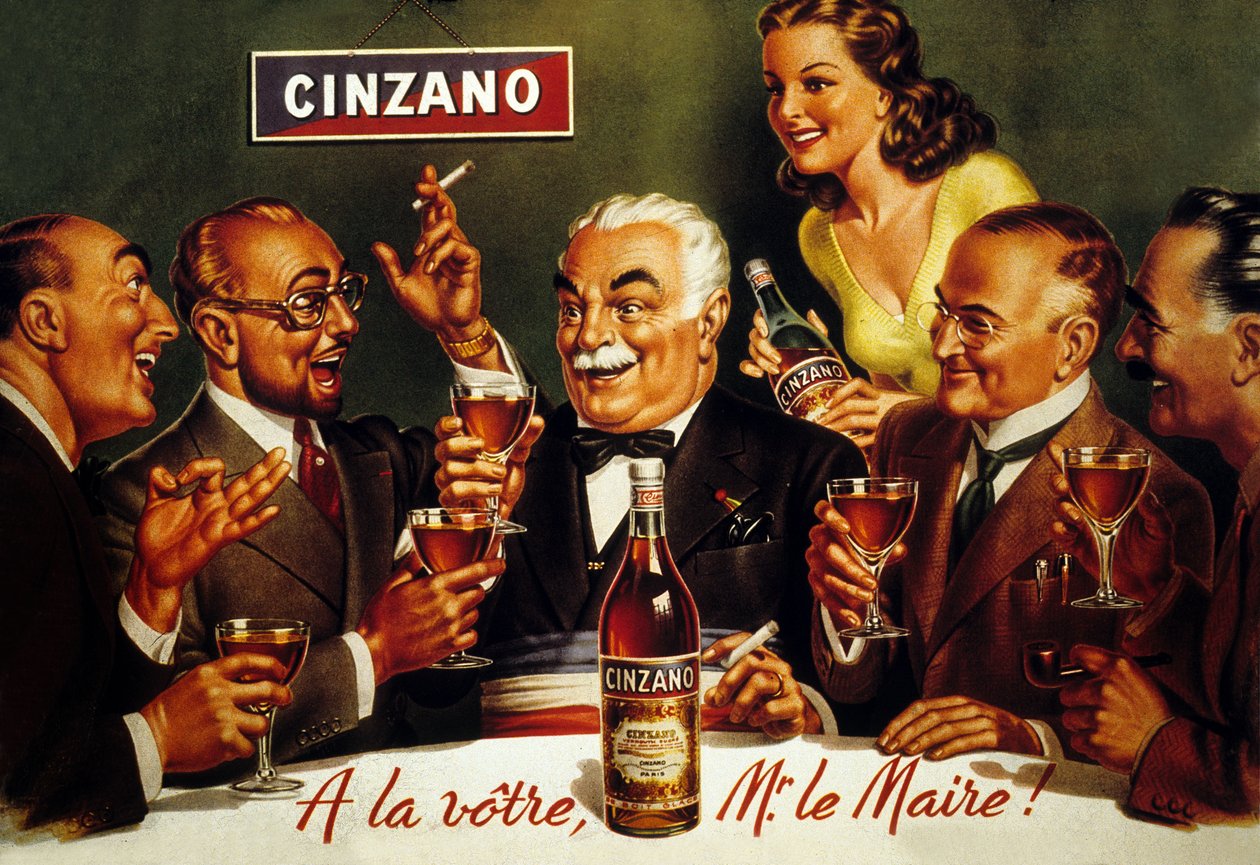 Reklama Cinzano Blanc (kolor lito) autorstwa French School