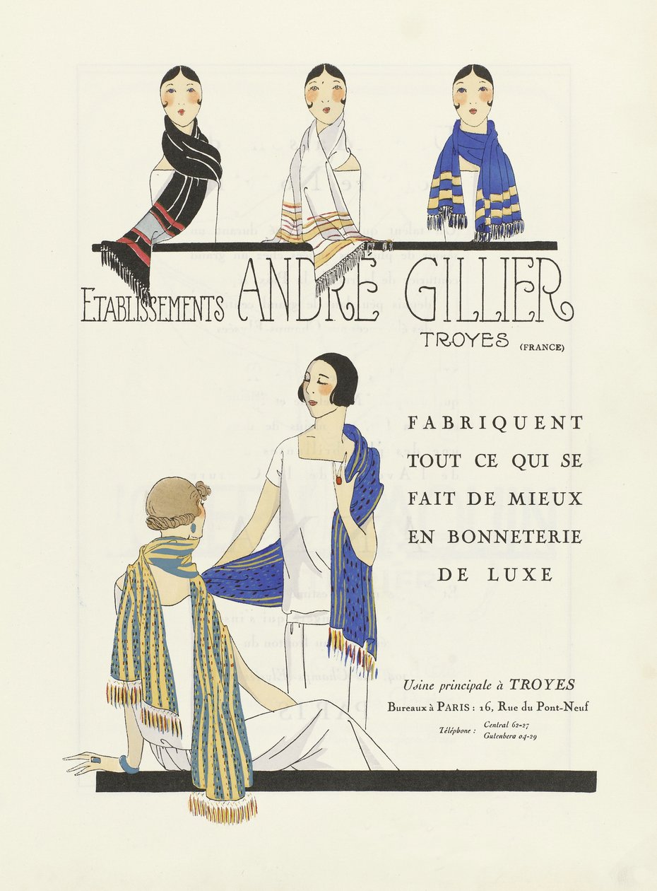 Reklama Etablissements Andre Gillier, pub 1920 (druk szablonowy) autorstwa French School
