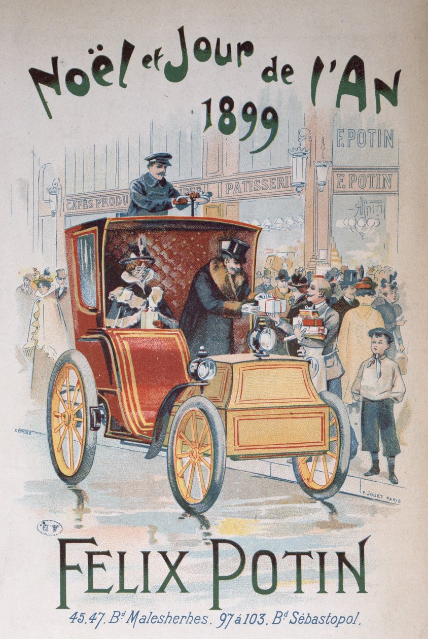 Reklama Felixa Potina, Bożego Narodzenia i Nowego Roku 1899 autorstwa French School