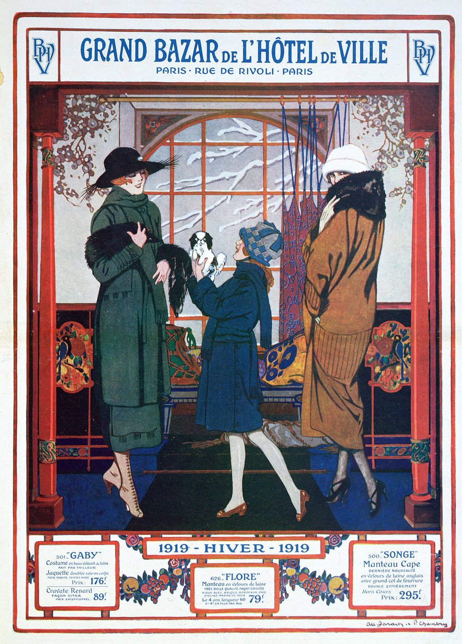 Reklama Ratuszowego Wielkiego Bazaru, zima 1919 autorstwa French School