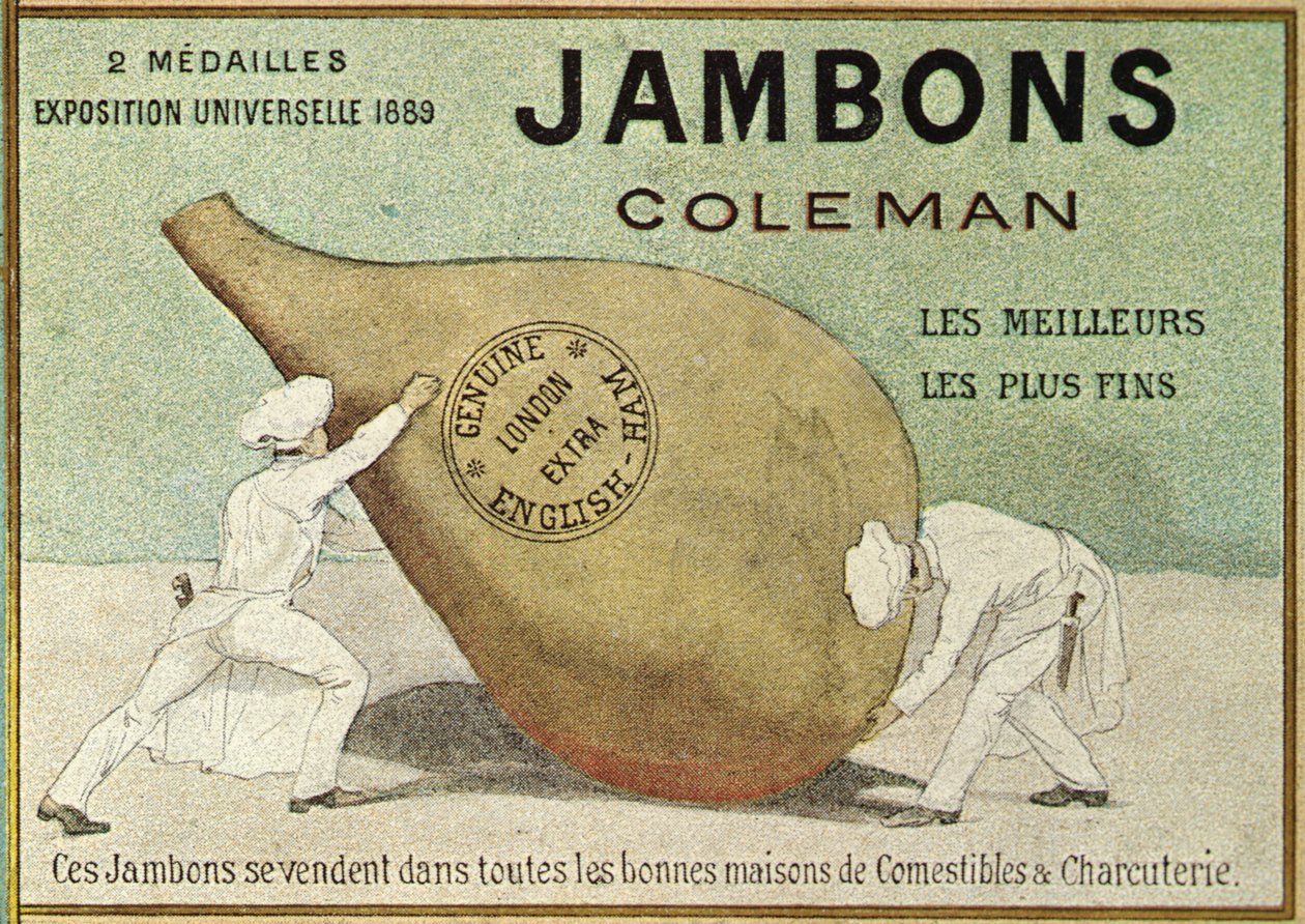 Reklama „Jambons Coleman”, koniec XIX wieku (kolor lito) autorstwa French School