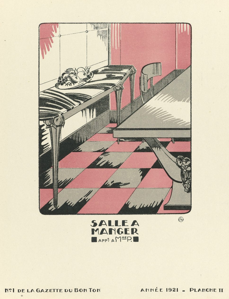 Reklama "Salle a Manger", wyd. 1921 (druk pochoir) autorstwa French School