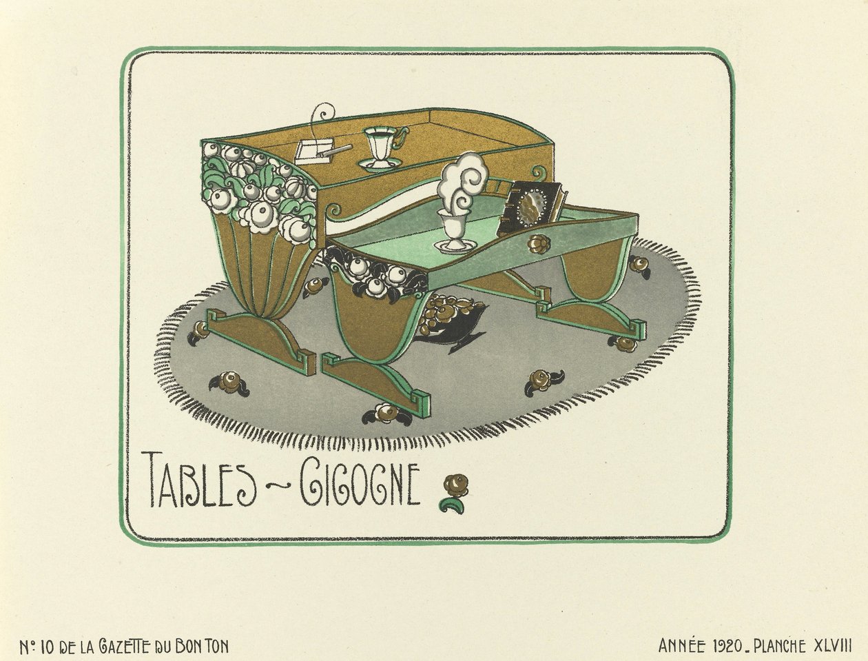 Reklama "Tables - Gigogne", wyd. 1920 (druk szablonowy) autorstwa French School
