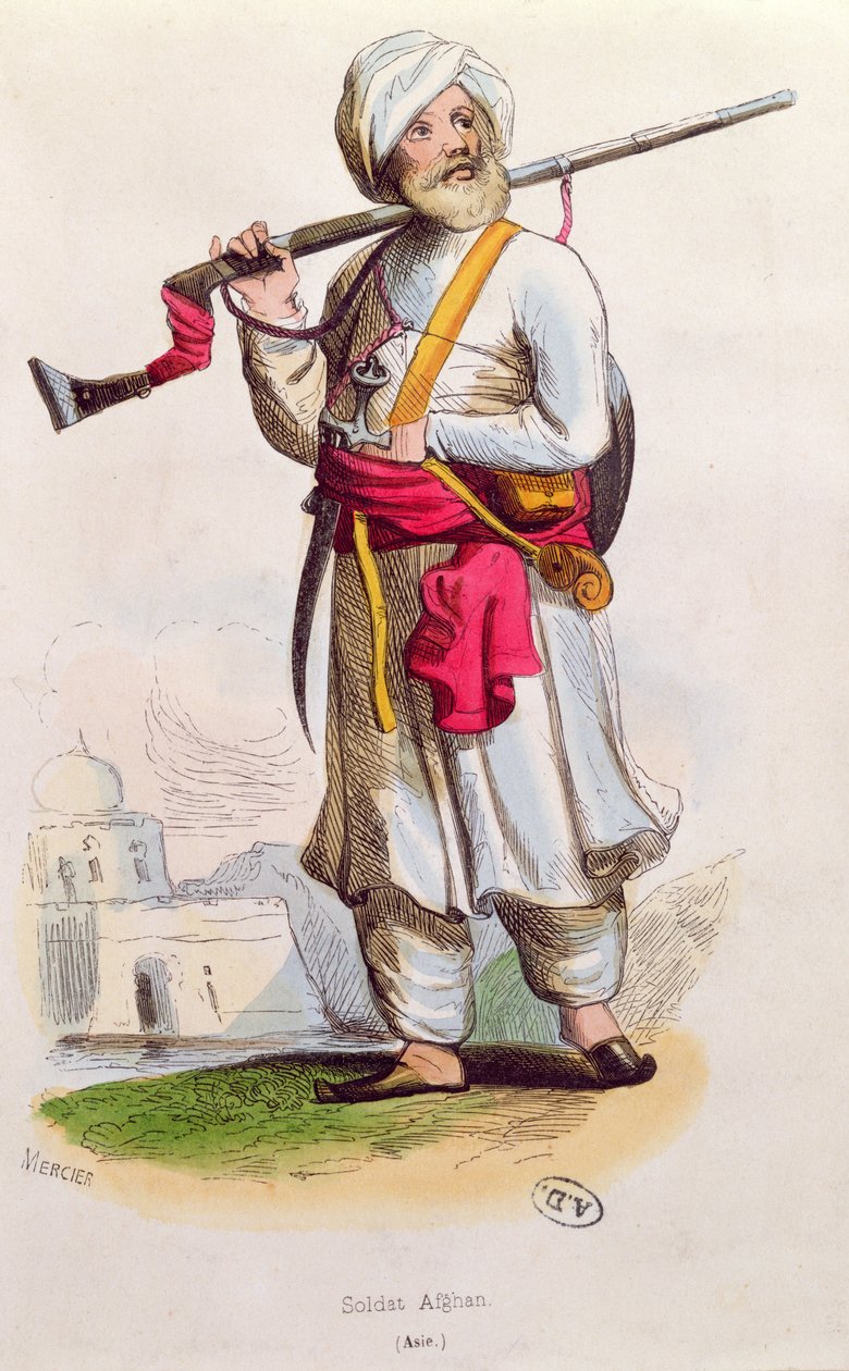 Żołnierz afgański, ok.1840-50 autorstwa French School