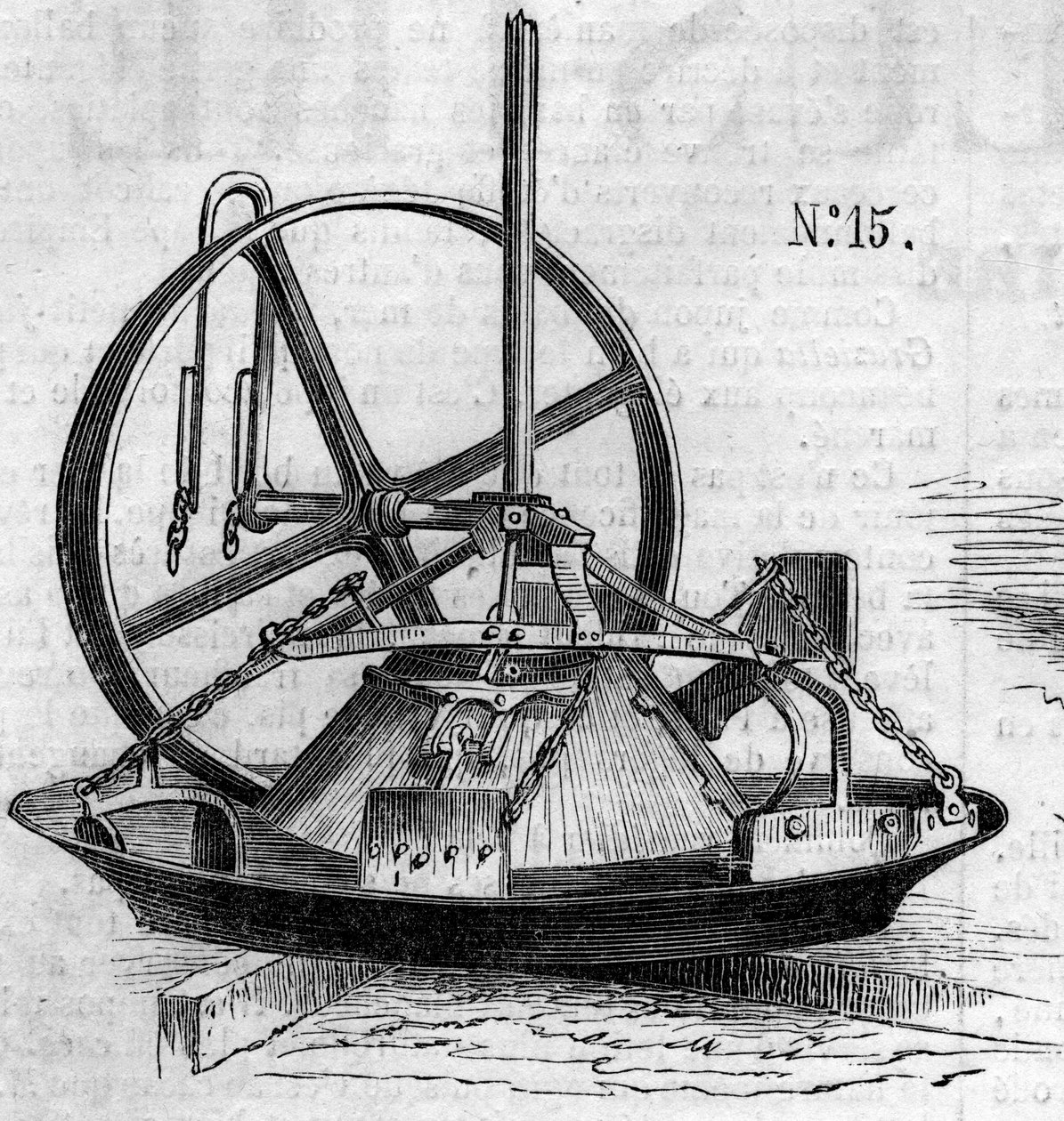 Maszyna rolnicza: młyn gipsowy prezentowany na paryskim konkursie rolniczym w 1860 r. Grawer „”Le Monde Illustré”” n¡172 z 28 lipca 1860 r. autorstwa French School