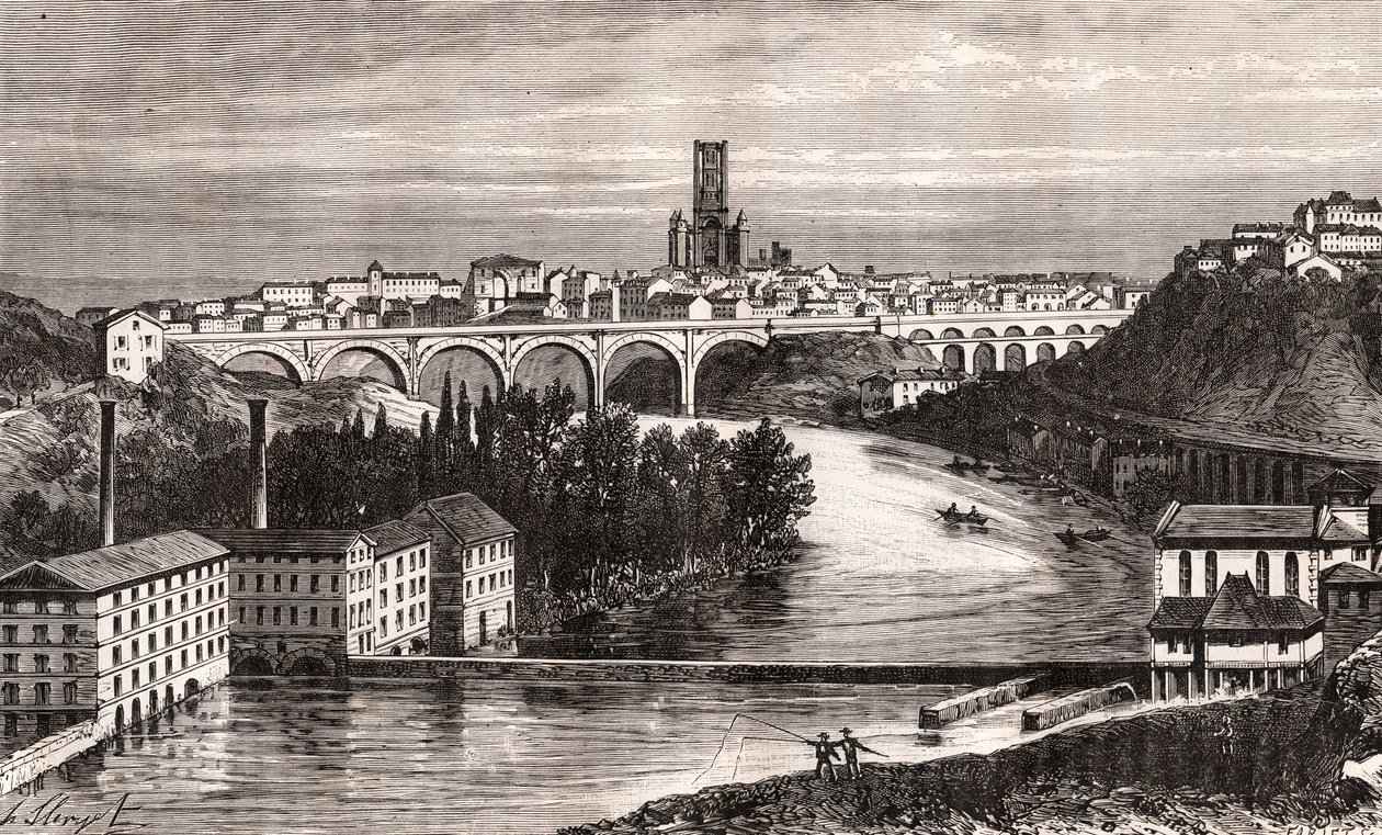 Albi - Langwedocja-Roussillon-Midi-Pyrenee - rycina w „La France illustrée: geografia, historia, administracja statystyczna” autorstwa V.A. Malt-Browna. 1884 autorstwa French School