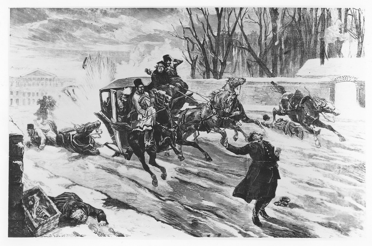 Zamordowany Aleksandra II w Petersburgu, 13 marca 1881 r. autorstwa French School