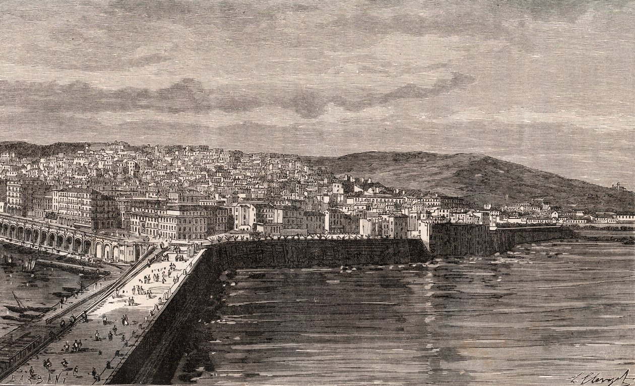 Algier - Algier - Algieria - rycina w „La France illustree: geografia, historia, statystyka administracyjna” autorstwa V.A. Słodowo-Brązowy. 1884 autorstwa French School