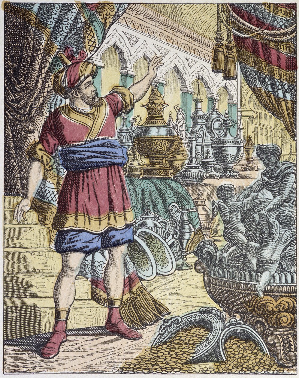 Ali-Baba (Ali Baba) w skarbcu. Opowieści tysiąca i jednej nocy. - wizerunek Epinal, Pellerin autorstwa French School