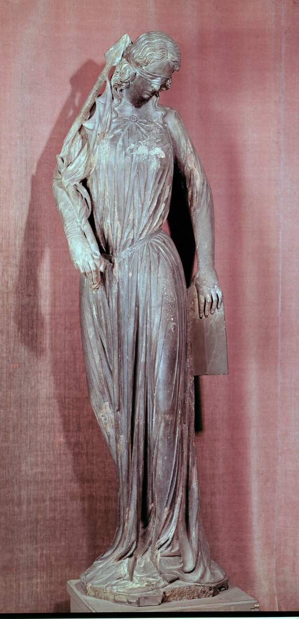Alegoryczna figura Synagogi, z południowego portalu transeptu katedry w Strasburgu, ok. 1230 r. (patrz także 177966) autorstwa French School