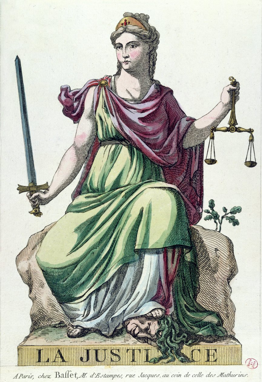 Alegoria Sprawiedliwości, opublikowana przez Baffeta, 1792 autorstwa French School