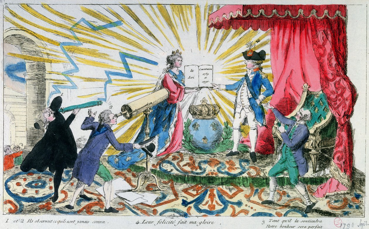 Alegoria Przyjęcia Konstytucji przez króla Ludwika XVI (1754-93), 1791 autorstwa French School