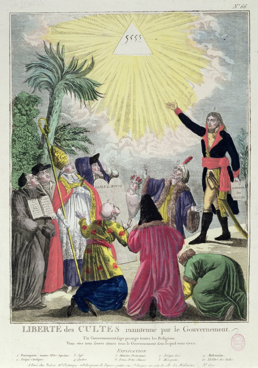Alegoria konkordatu między Napoleonem Bonaparte (1769-1821) a papieżem Piusem VII (1742-1823) 1801 (patrz także 175951) autorstwa French School