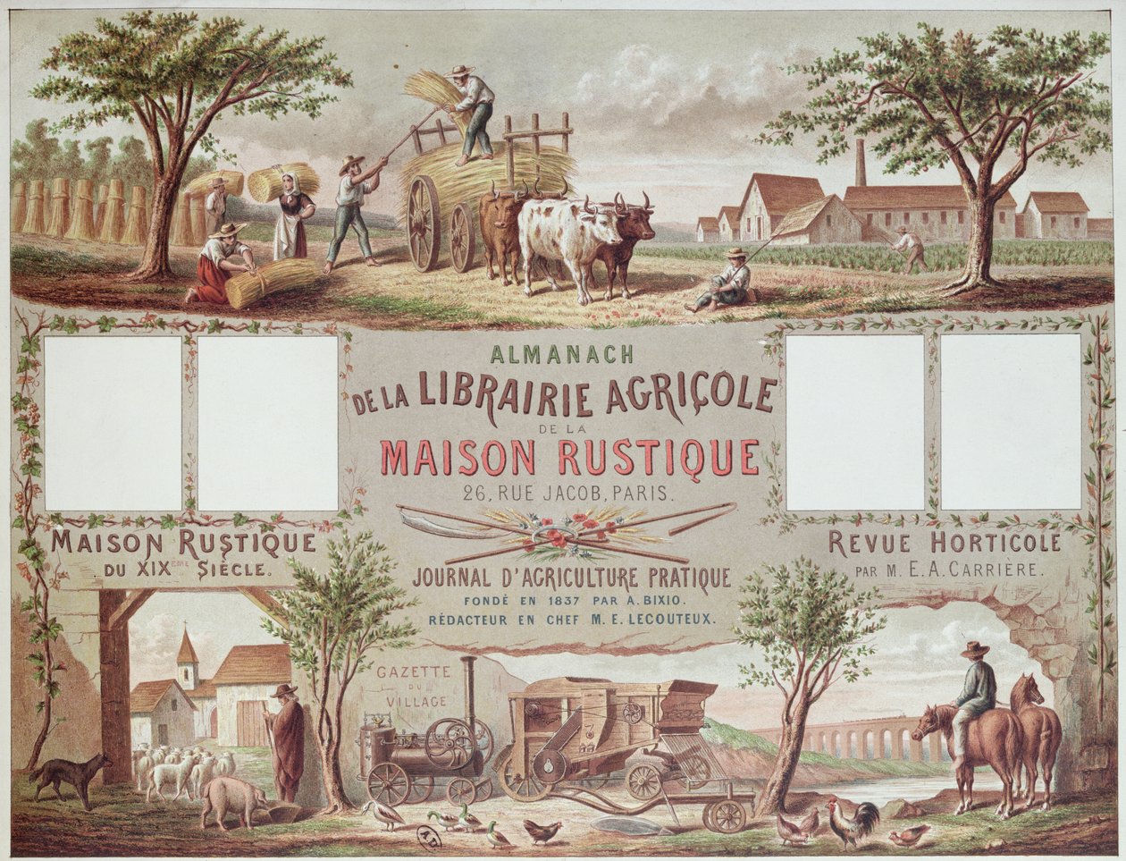 Almanach ilustrujący tradycyjne i nowoczesne metody uprawy. ok. 1870-80 autorstwa French School