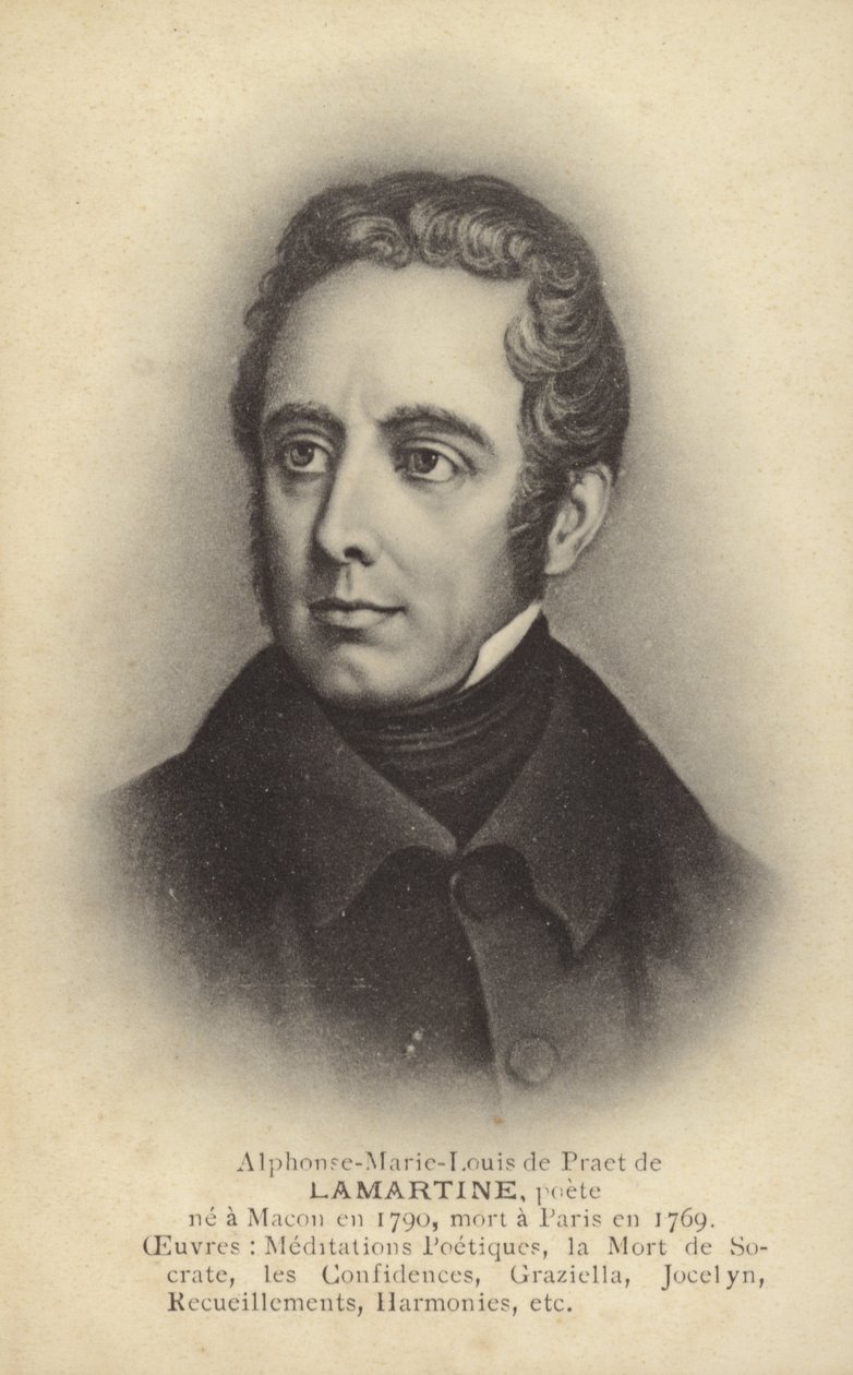 Alphonse de Lamartine (1790-1869), francuski pisarz, poeta i polityk (litografia) autorstwa French School