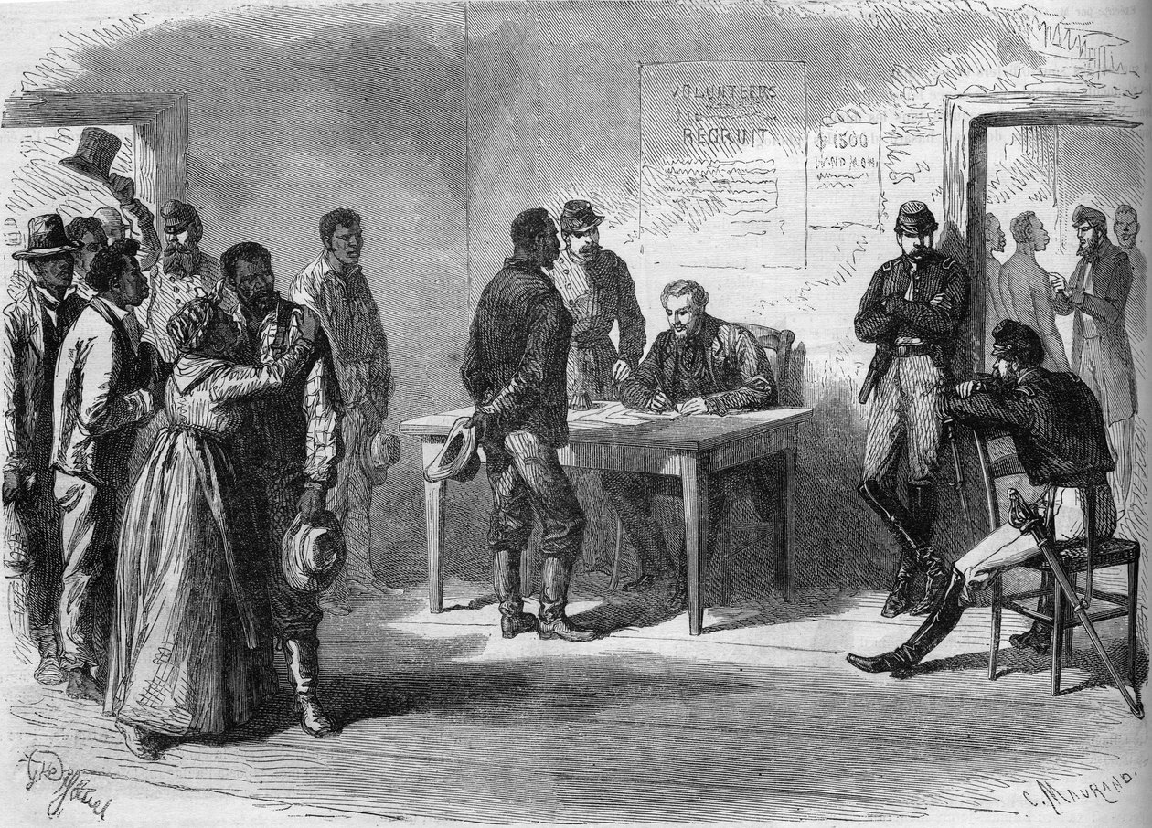 Wojna secesyjna (1861-1865): Czarni ochotnicy wchodzą do armii generała Granta (Nordic) autorstwa French School