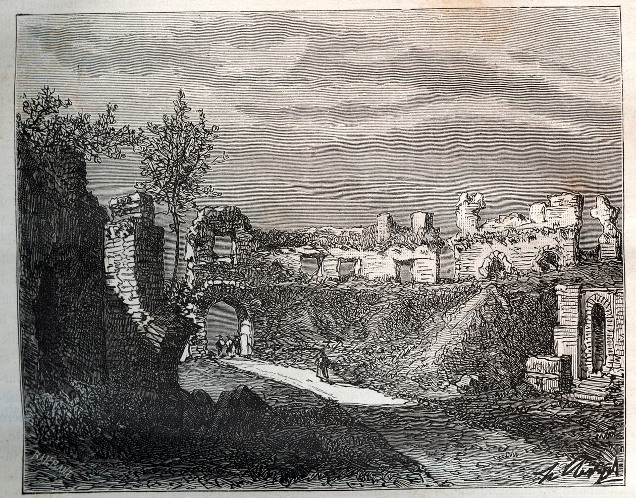 Amfiteatr Frejus - grawer w „La France illustrée: geografia, historia, administracja statystyczna” V.A. Malt-Browna. 1884 autorstwa French School