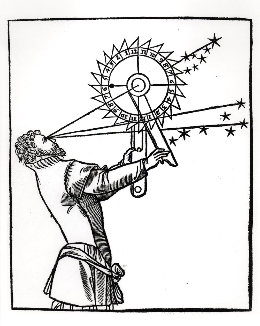 Astrolabium, ilustracja z Cosmographia autorstwa Petrusa Apianusa (1495-1552), wydana w Paryżu przez Vivant Gualtherot, 1551 Vivant autorstwa French School