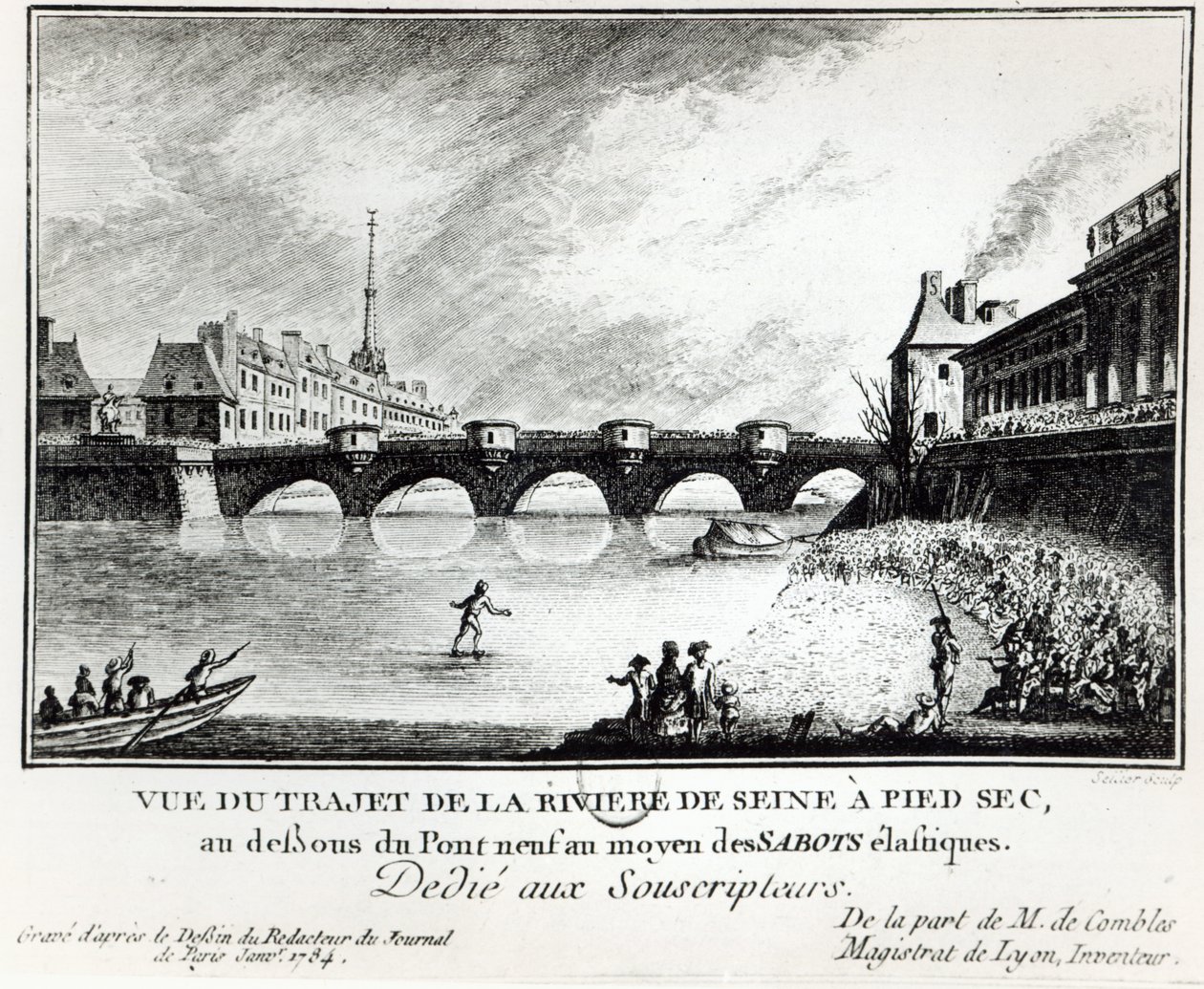 Próba przejścia przez Sekwanę, 1784 autorstwa French School