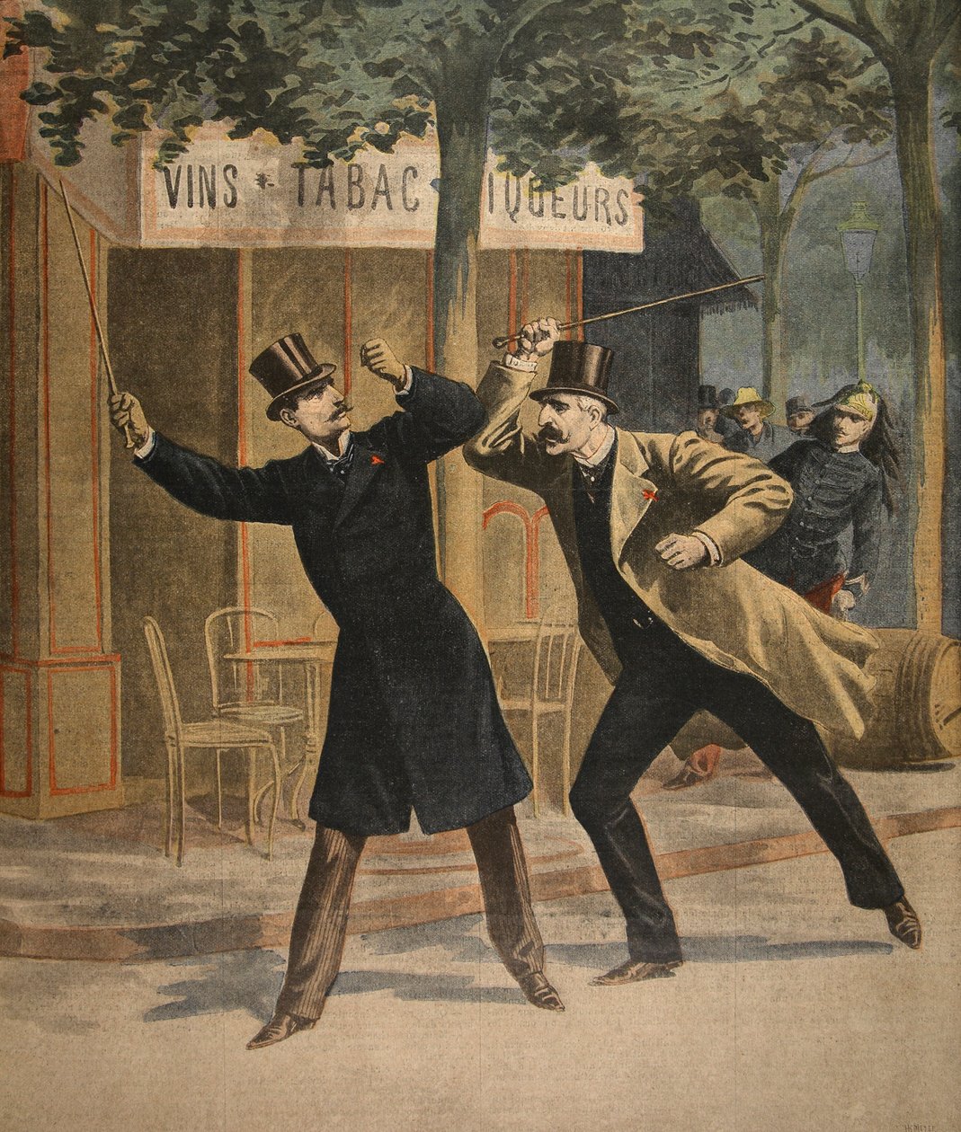 Incydent między Esterhazym i Picquartem, ilustracja z Le Petit Journal: Supplement illustre, 17 lipca 1898 autorstwa French School