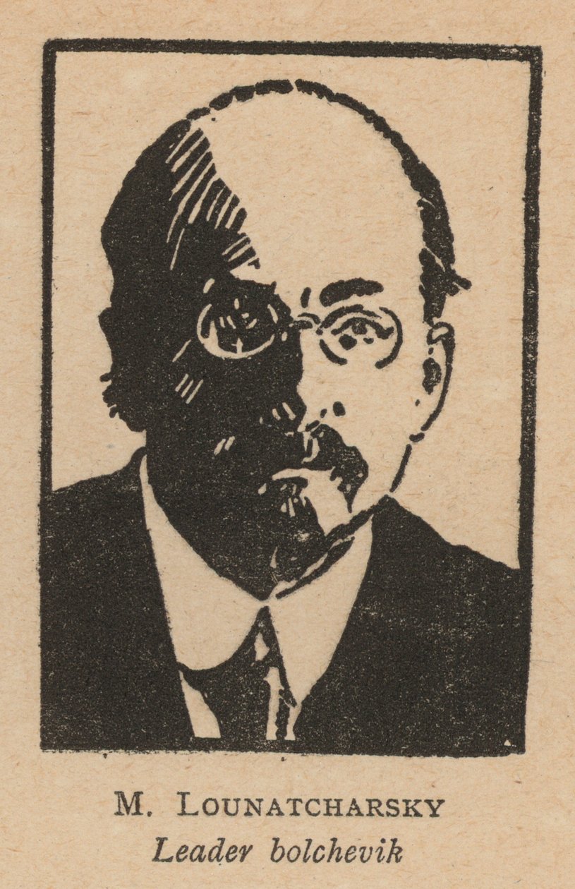 Anatolij Łunaczarski, rosyjski rewolucjonista bolszewicki (litografia) autorstwa French School
