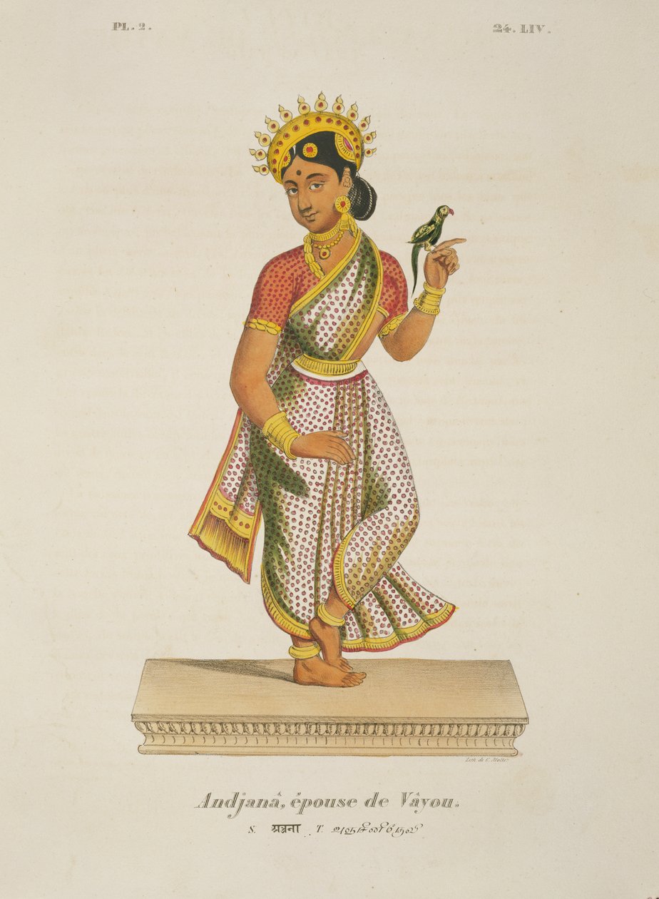 Andjana, żona Vayu rytowana przez C. de Motte (1785-1836) autorstwa French School