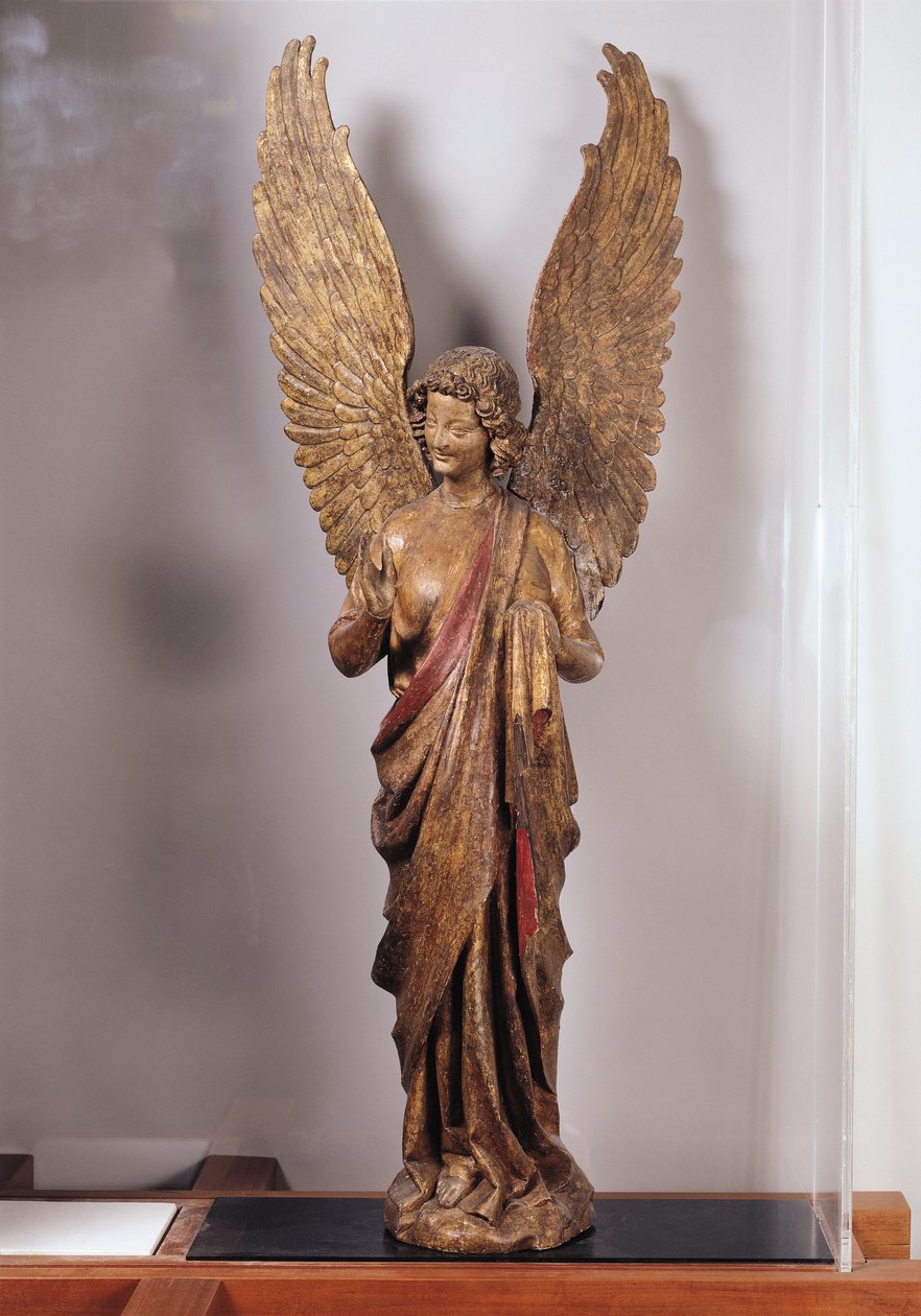 Anioł, 1260-70, z kościoła Saudemont (pozłacane drewno) autorstwa French School