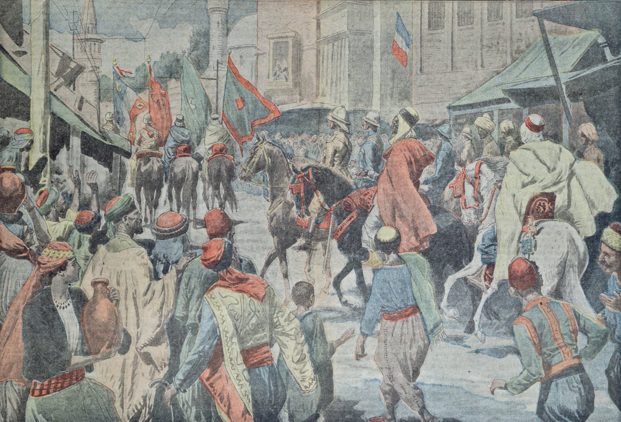 Wojska angloarabskie wkraczające do Damaszku w 1918 r. z Le Pelerin autorstwa French School