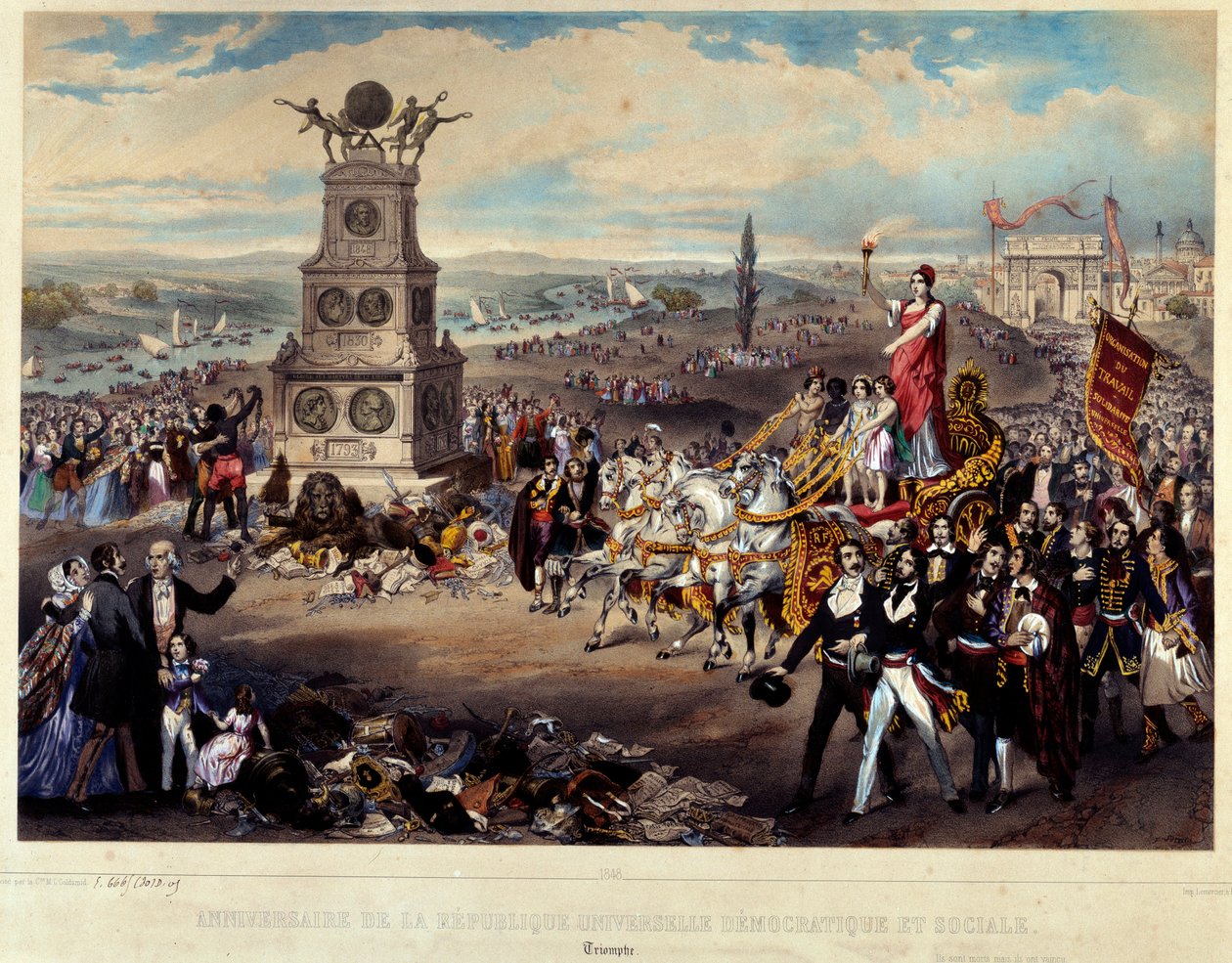 Rocznica Republiki Demokratycznej i Społecznej: Triomphe de La Republique. Grawerowane od 1848 r. Paryż, Musee Carnavalet autorstwa French School
