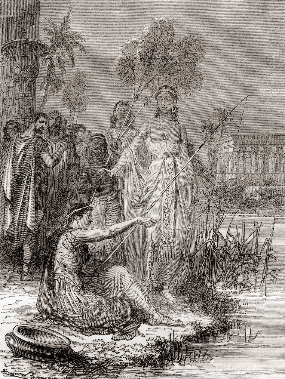 Anthony i Kleopatra łowią na Nilu flotyllę mniejszych jednostek, z „Les Merveilles de la Science”, opublikowana ok. 1870 r. (rycina) autorstwa French School