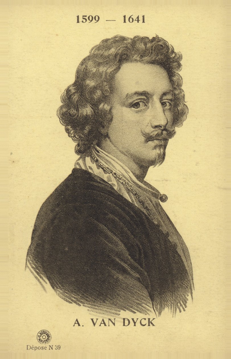 Anthony van Dyck, flamandzki malarz (litografia) autorstwa French School