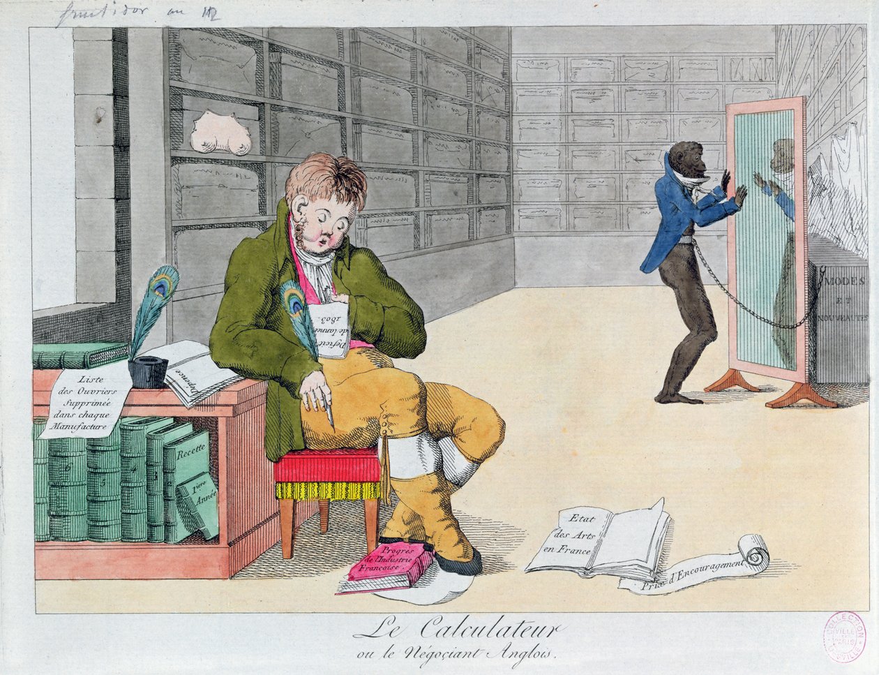 Anty angielski kreskówka, c.1803 autorstwa French School