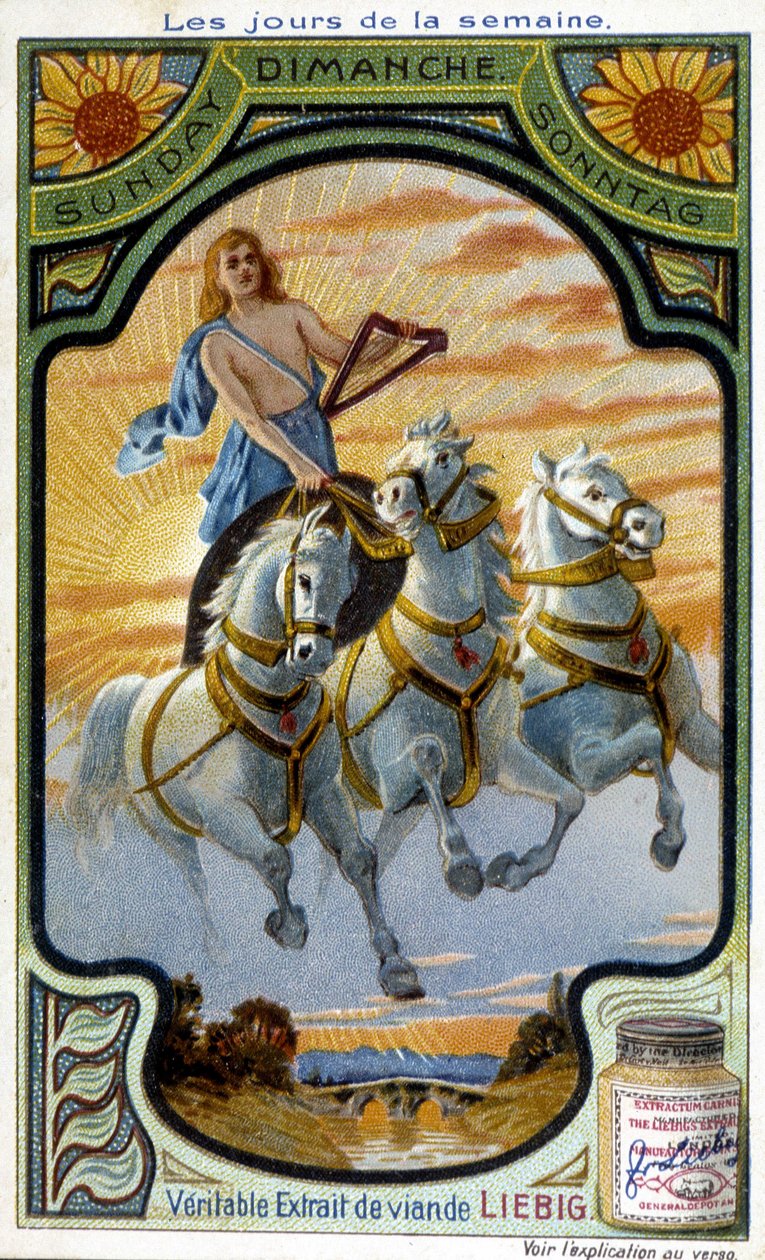 Czołg Apollo. Ilustracja niedzieli do reklamy „Prawdziwy ekstrakt z mięsa Liebiga” (XIX wiek). autorstwa French School
