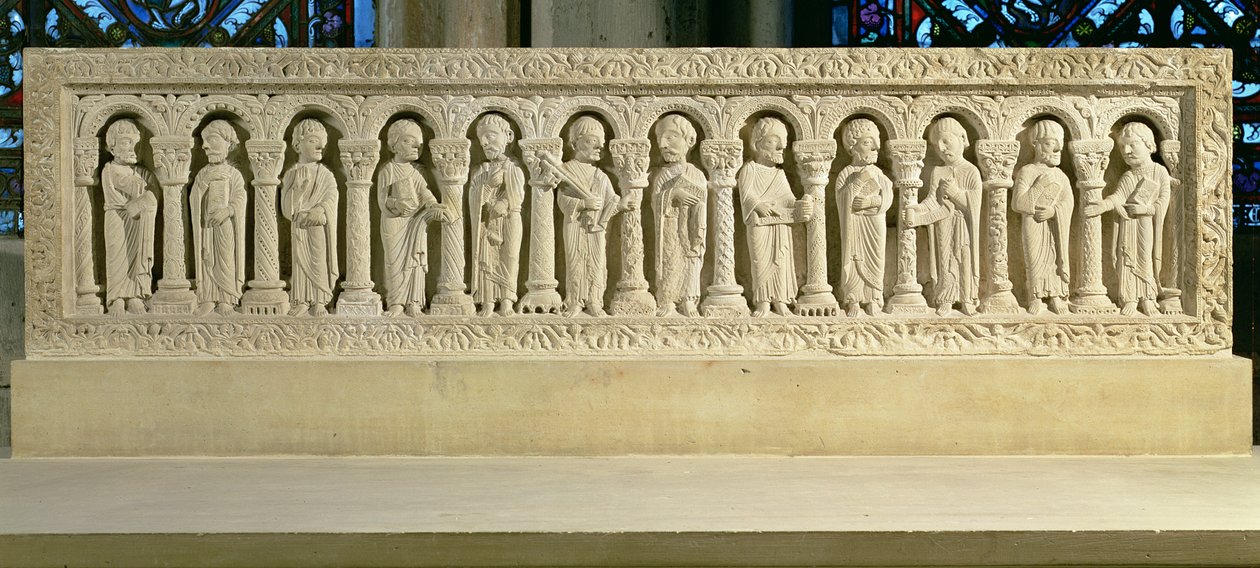 Apostołowie pod arkadami, płaskorzeźba, ok.1150 autorstwa French School