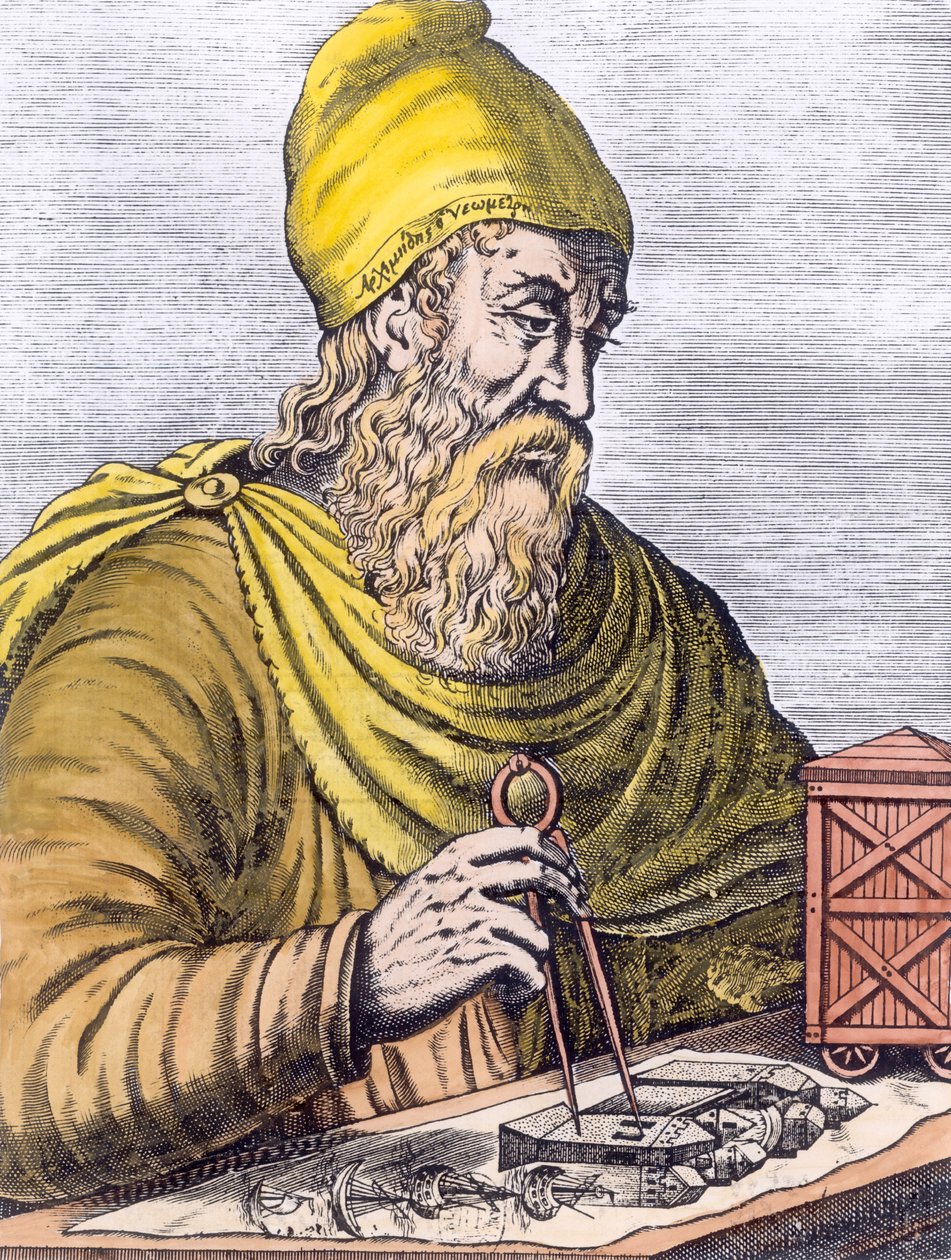 Archimedes (287-212 pne) (późniejsze zabarwienie) autorstwa French School