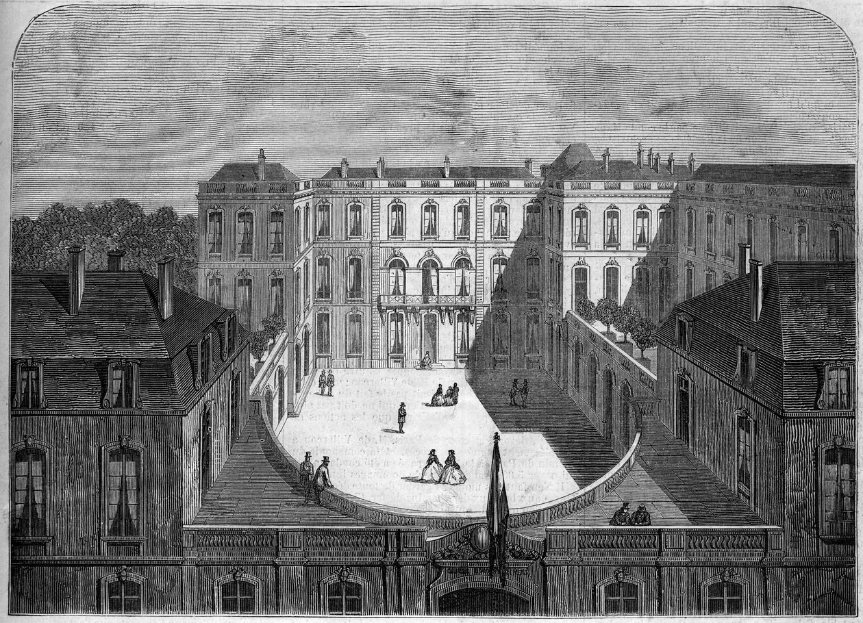 Architektura: widok hotelu Caisse des depots et consignations (XVIII-XIX w.), Paryż autorstwa French School