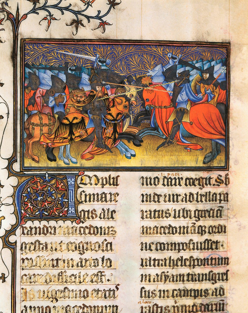 Myśliwiec armii. Miniatura zaczerpnięta z rękopisu Francesco Petrarki lub Petrarki (1304-1374) włoskiego uczonego, poety i humanisty, De Viris Illustribus, 23rv. Biblioteka Uniwersytecka w Walencji. autorstwa French School