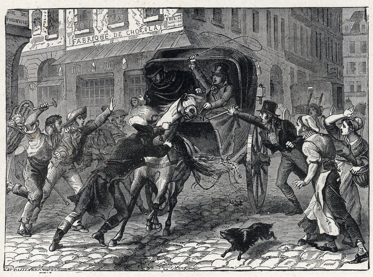 Aresztowanie Georgesa Cadoudala (1771-1804), głównego chouana podczas wojen wandejskich, 9 marca autorstwa French School