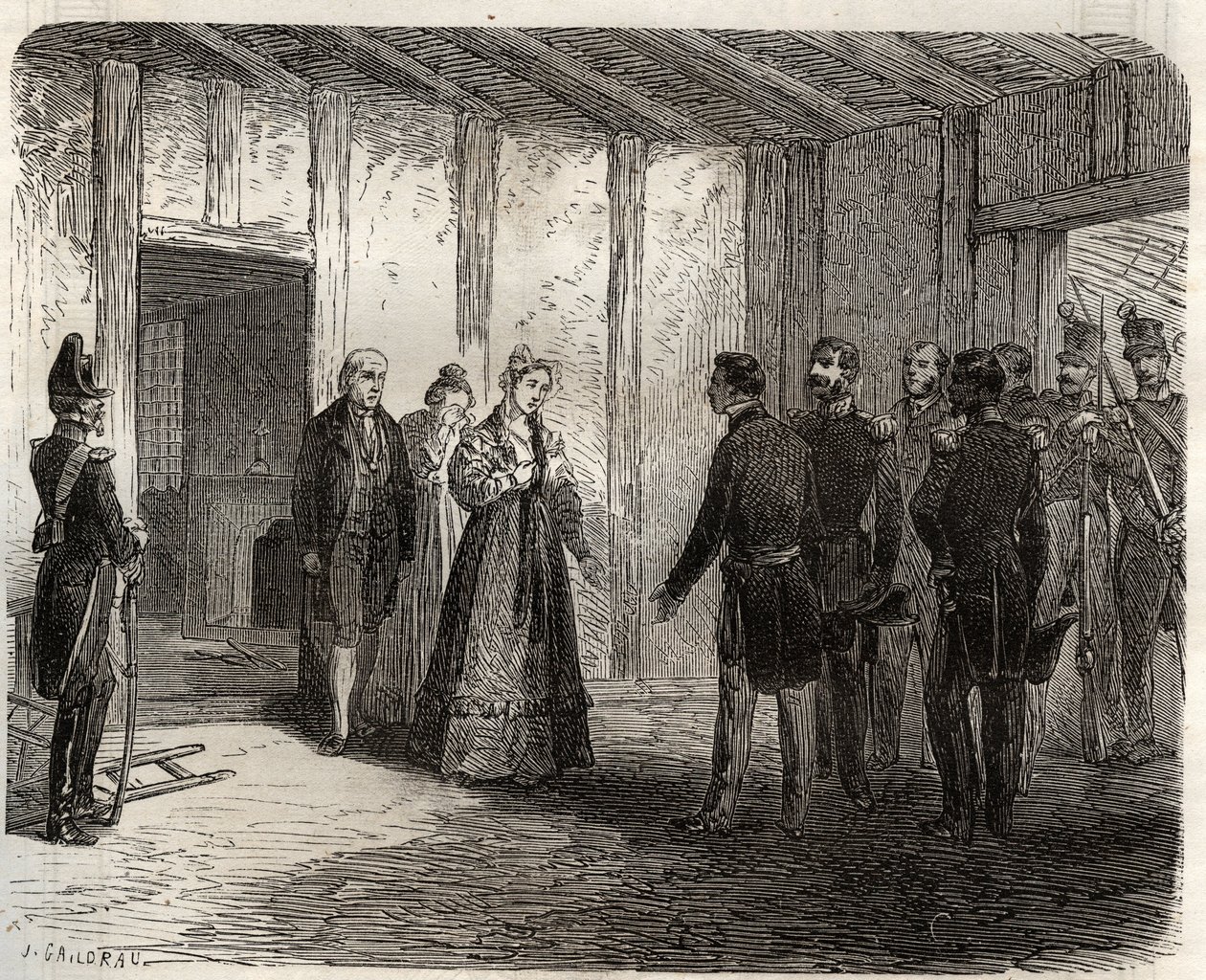 Aresztowanie księżnej Berry (1798-1870 Marie-Caroline de Bourbon-Sicily) w Nantes 7 listopada autorstwa French School