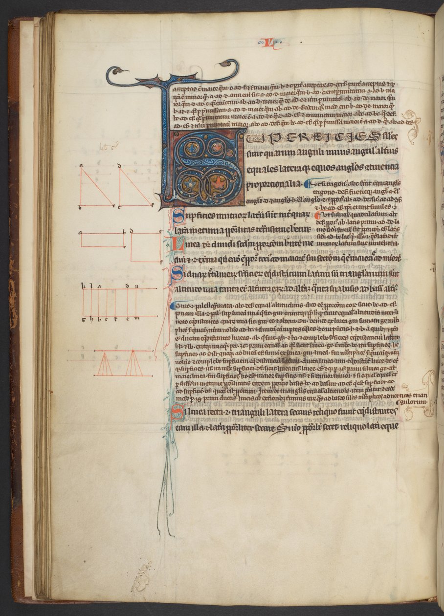 Arundel 84, f.33v, zdobiony inicjał S (welin) autorstwa French School